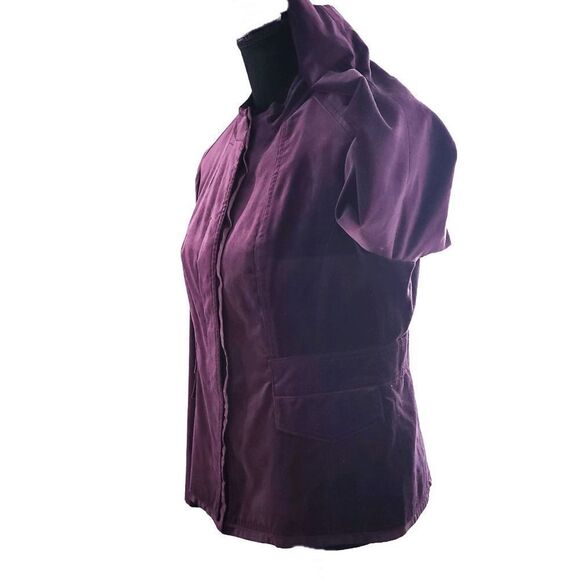 Coldwater Creek Classic Purple Velour Feel Button-Up Jacket Size P12 - Picture 5 of 9